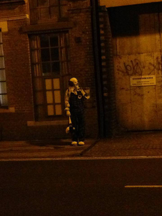 Illustration for article titled Terrifying clown stalks the streets of Northampton, England